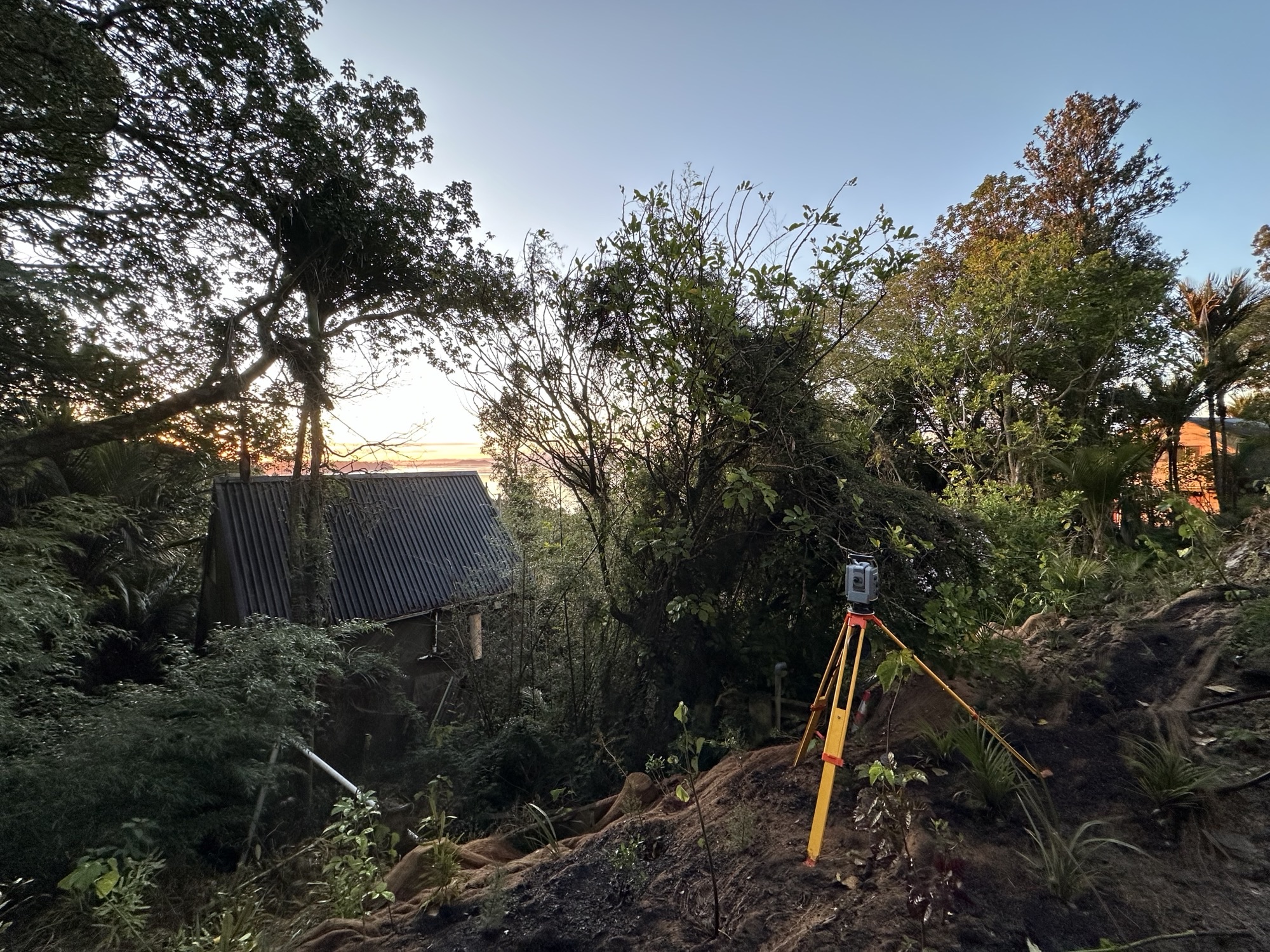 Aerial view of surveyed land
